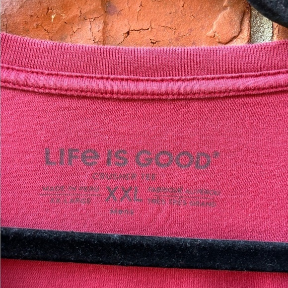 Life Is Good Mens 2X Red Short Sleeve Beer Happy Graphic Crusher Tee - Picture 5 of 9
